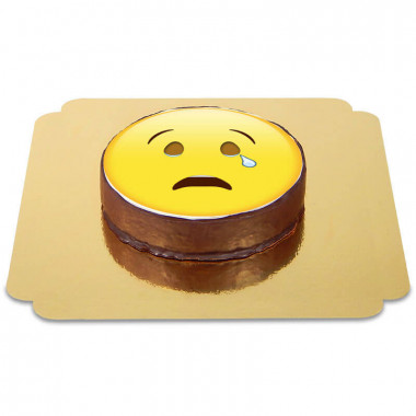 Tort czekoladowy z płaczącą emotikonką 