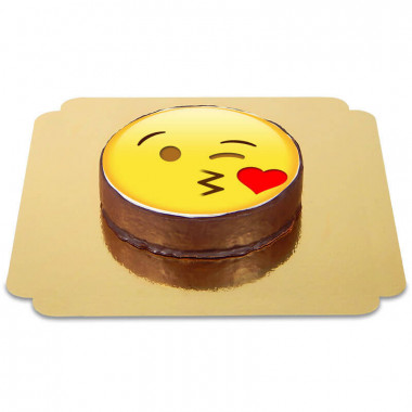 Tort czekoladowy z  emotikonką - buziak