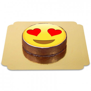 Tort czekoladowy z emotikonką - zakochany