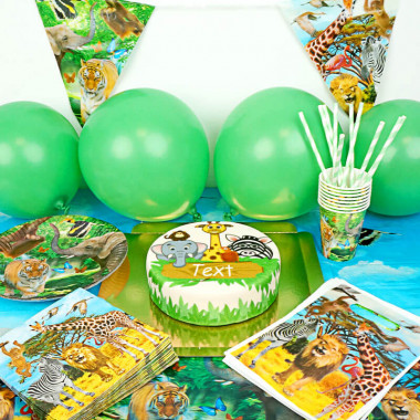 Zestaw imprezowy "Dżungla" z tortem