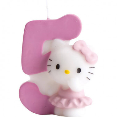Świeczka tortowa Hello Kitty z cyfrą 5