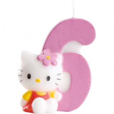 Świeczka tortowa Hello Kitty z cyfrą 6