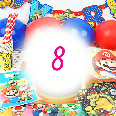 Super Mario - zestaw imprezowy dla 8 osób - bez tortu
