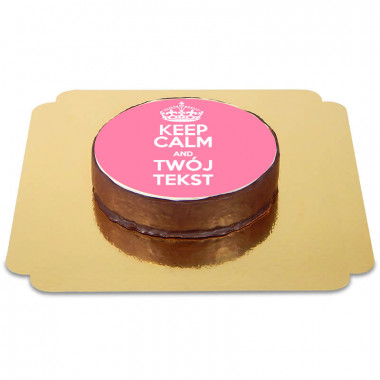Tort czekoladowy z napisem Keep Calm - różowy
