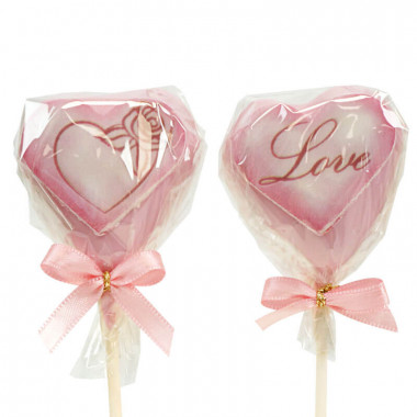 Walentynkowe Serca Cake Pops Różowe (12 sztuk)