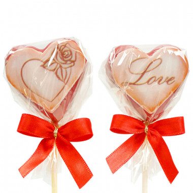 Walentynkowe Cake-Pops w kształcie serca- czerwone (12 sztuk)