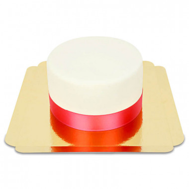 Biały tort Deluxe ze wstążeczką
