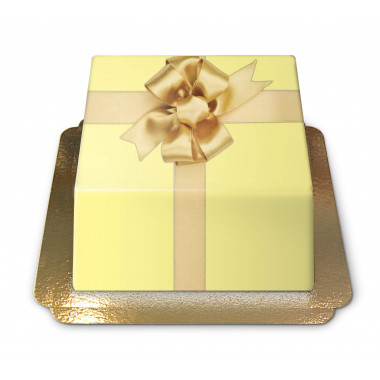 Tort - żółty prezent