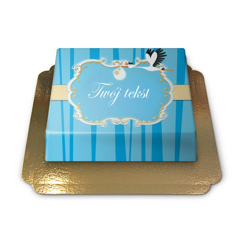 Tort - Bocian z niemowlęciem, niebieski