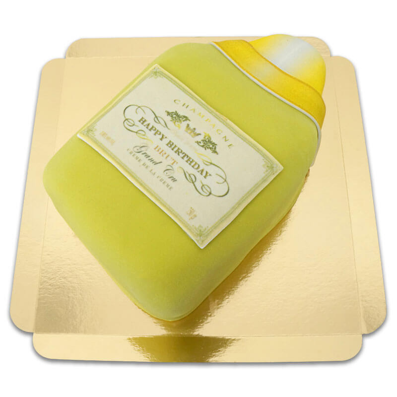 Tort w kształcie szampana - zielony