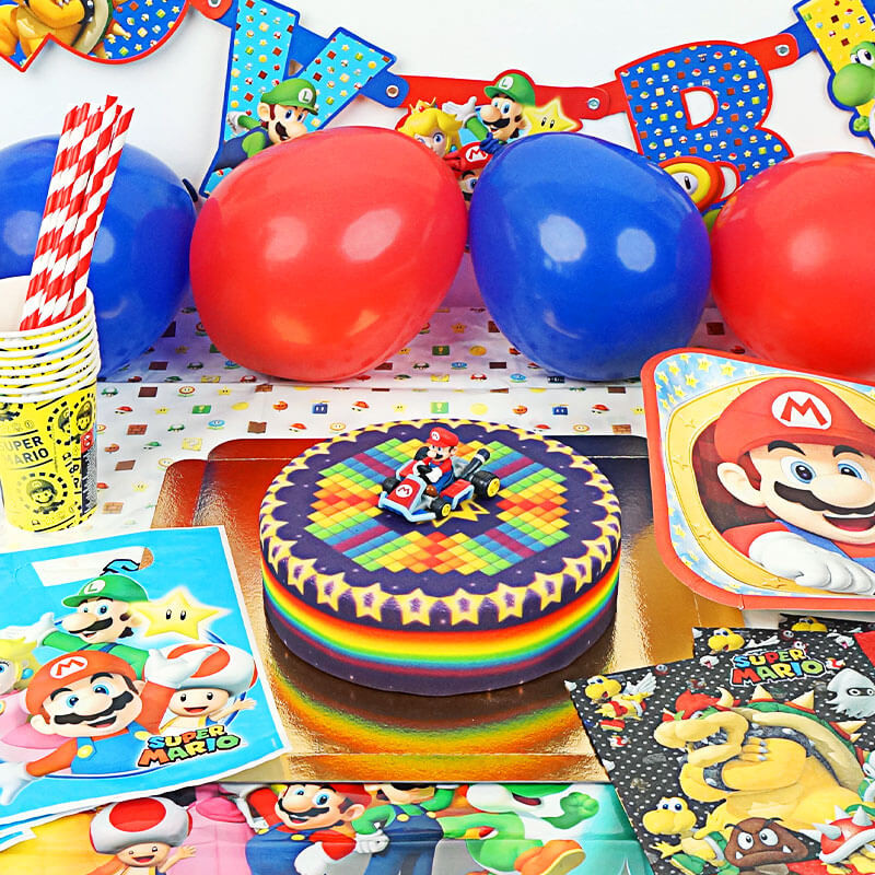 Super Mario - Zestaw imprezowy z tortem 