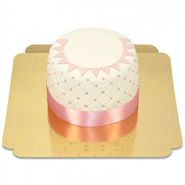 Tort Deluxe "Happy Birthday" - różowy - podwójna wysokość 