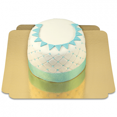 Tort Deluxe "Happy Birthday" - niebieski - podwójna wysokość 