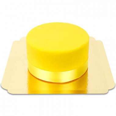  Żółty tort Deluxe ze wstążeczką- podwójna wysokość