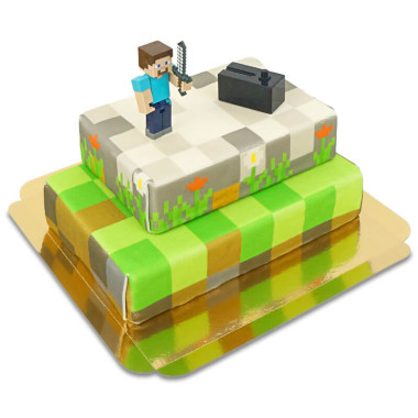  Świat gry Minecraft Figurka na dwupiętrowym torcie