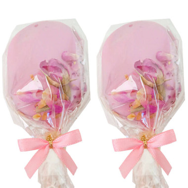 Cake-Popsicle z różowymi płatkami róży (10 sztuk)