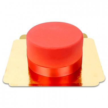 Czerwony tort Deluxe ze wstążeczką- podwójna wysokość