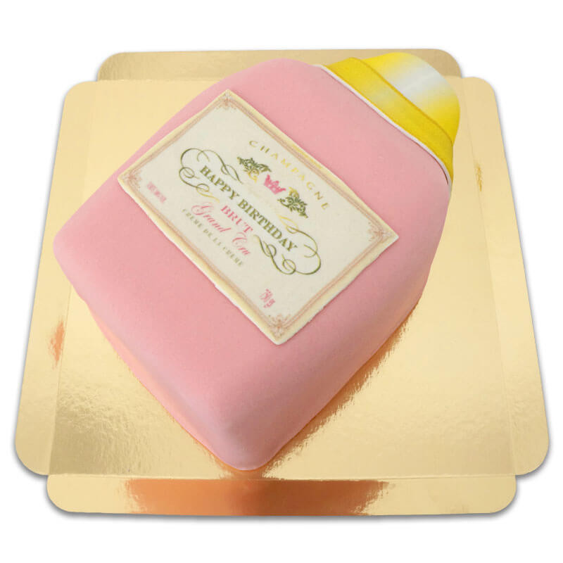 Tort w kształcie szampana - różowy